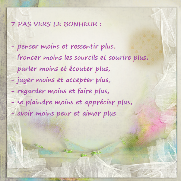 7 PAS VERS LE BONHEUR....